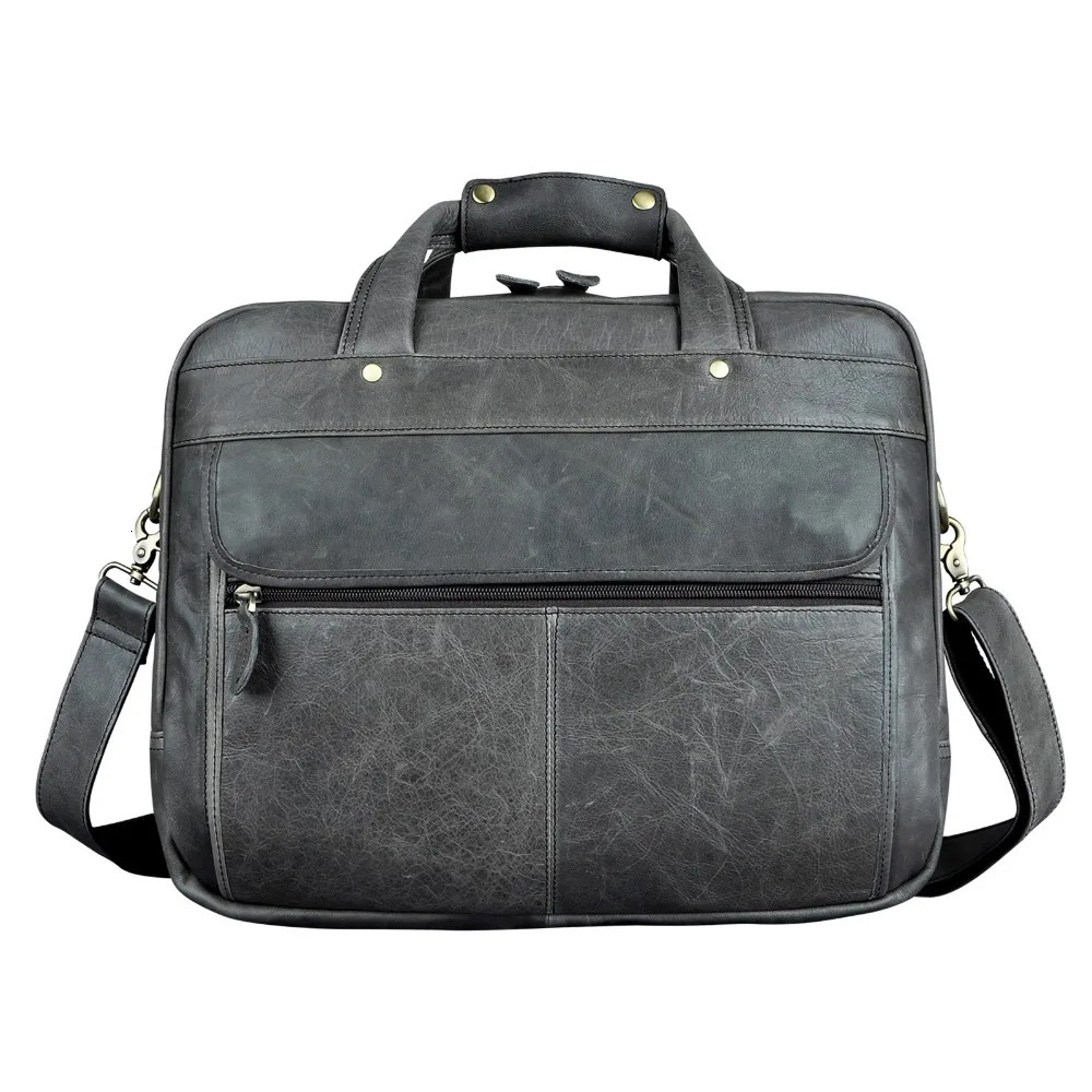 Men Oil Waxy Leather Antique n Business Briefcase Laptop Document Case Fashion Attache Messenger Bag Tote Portfolio 7146 241225