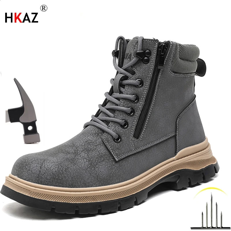 Safety Shoes Men Anti-smash Anti Puncture Work Shoes Anti Slip Indestructible Shoes Protective Sneakers Men Boots 241226