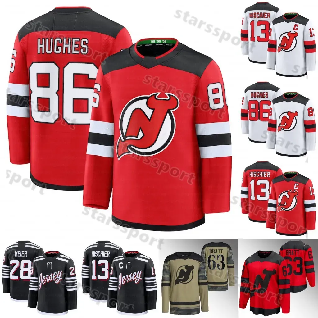 Paul Cotter 2024-25 Devils Hockey Jerseys Jack Hughes Hughes Nico Hischier Luke Hughes Timo Meier Adam Beckman Arseny Gritsyuk Cam Squires men shirt