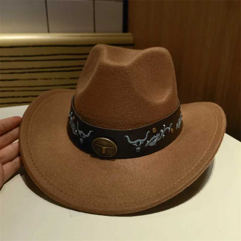 Cowboy Hat Mens Cowboy Hat Western Cowboy Hat Womens Wide Brim Casual Panama Solid Black and White Khaki Sombrero Vaquero Sombrero W241225