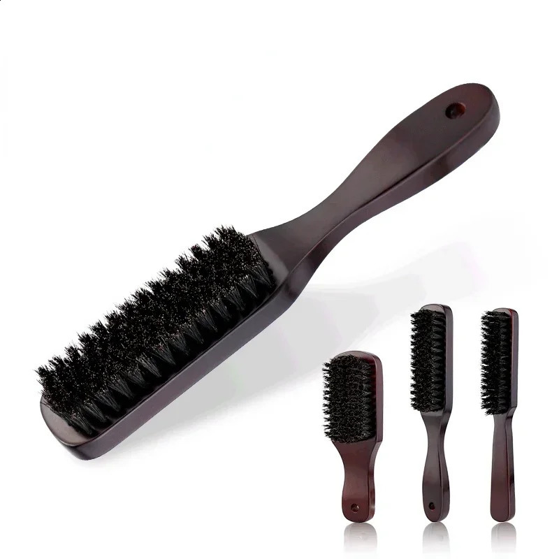 Men Beard Brush Wood Handle Boar Bristle Moustache Cleaning Brush Hairdressing Anti Static Barber Hair Styling Comb Shaving Tool 241225
