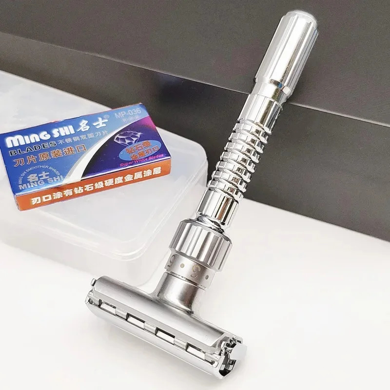 Adjustable Safety Razor Mens Folding Shaving Double Edge Classic Safety Razor Stainless Steel Shaving Blades Barber Shaving Tool 241225