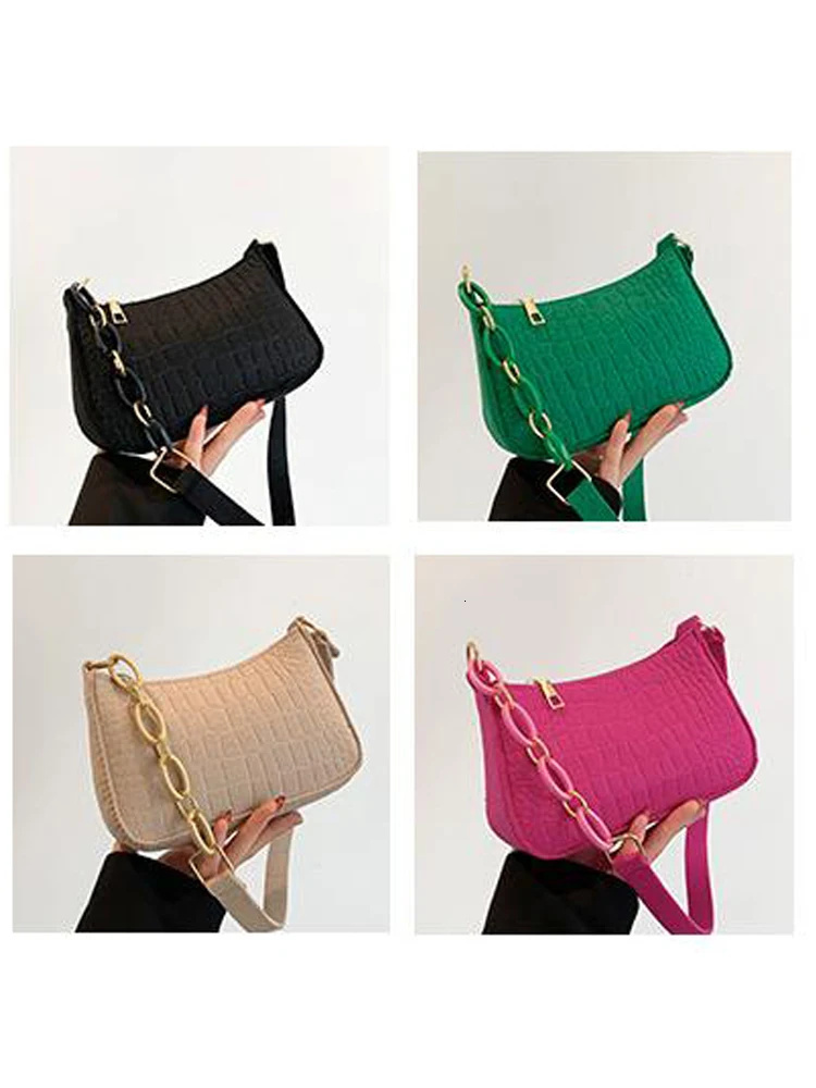 Wool Fiber Small Square New Korean Style Fashion Stone Pattern Shoulder Creative Bag For Women