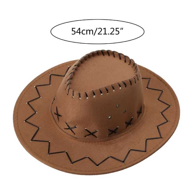 652F Simple Neutral Childrens Cowboy Hat Fashion Suede Western Cowboy Hat Role Playing Hat W241225