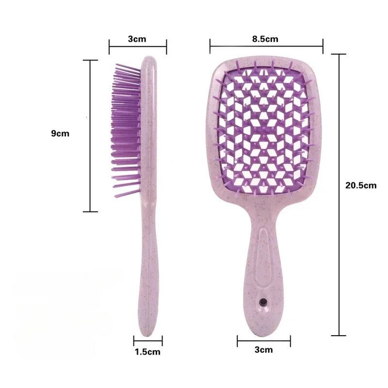 Square Grid Hollow-out Massage Comb static Dry and Wet Dual Use Fluffy Hair Home Hair Styling Combs Detangling Hair Brushes 241225