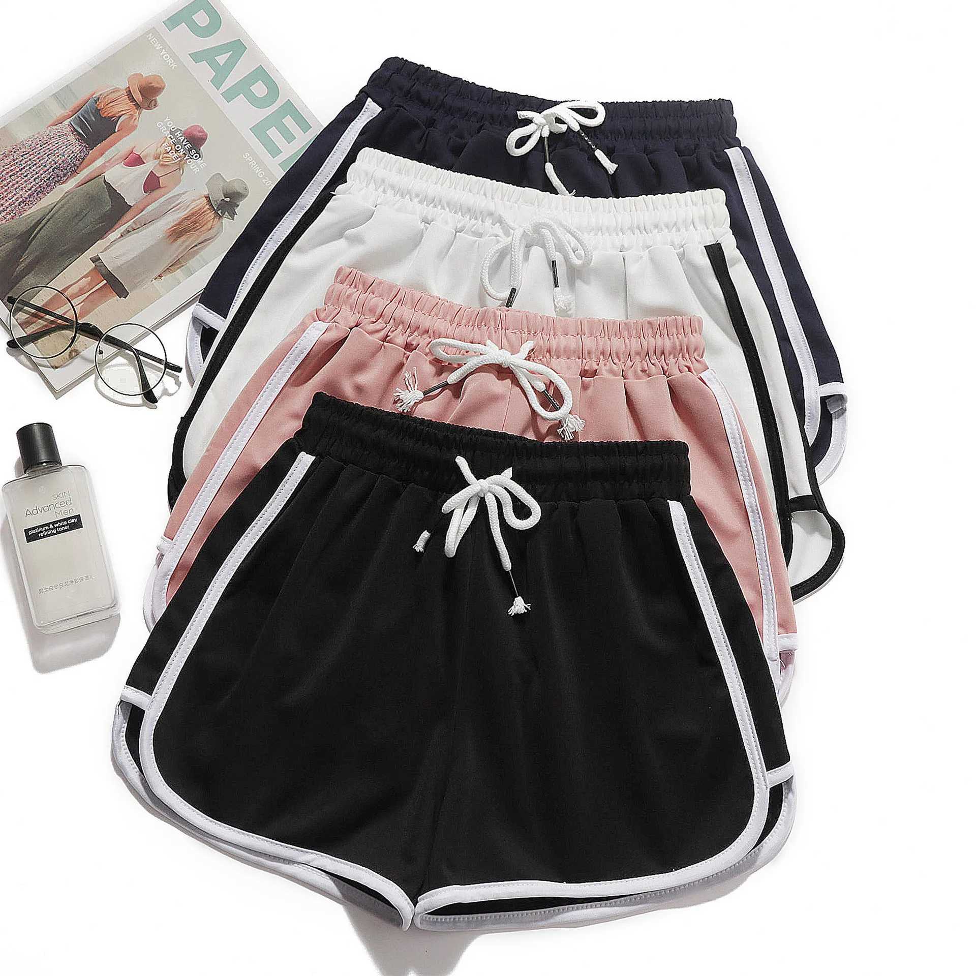 Casual Linen Shorts Women Gym Workout Shorts Cotton Short Pants High Waisted Black Ladies Short Femme Women Shorts Sport FemmeXJ241226