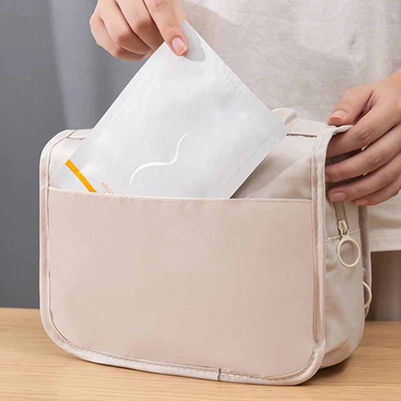 Make Up For Women Foldable Travel Cosmetic Organizer Bags Oxford Waterproof Large Capacity Bathroom Hangbag Korean Tote Bag 241226
