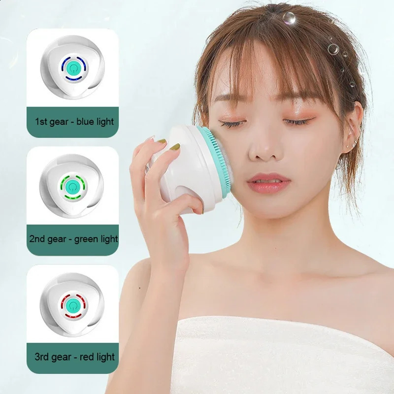 5 in 1 Electric Shower Cleaning Brush Set Rechargeable Long Handle Silicone Back Rubbing Brush for Bath Body Cleaning Massage 241226