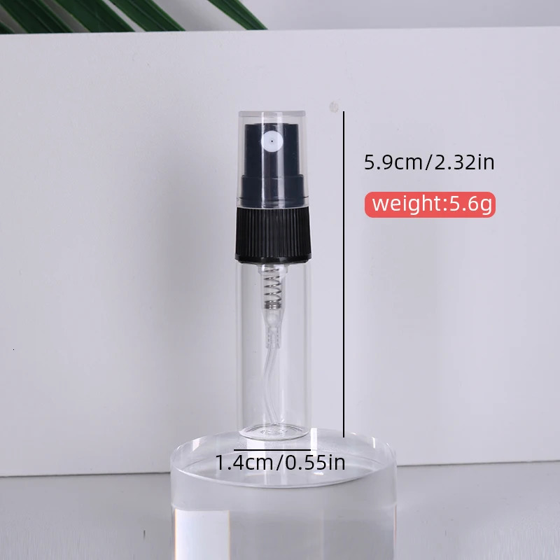 50/batch 3ml high quality clear glass perfume bottle ultra fine mist spray bottle mini cologne perfume bottle 241225