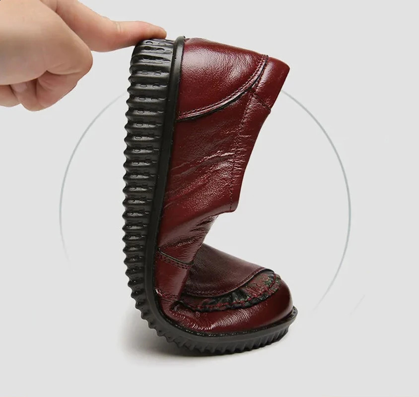 Genuine Leather Ballet Flats Shoes Women Vintage High Quality Loafers Womens Moccasins Casual Elegant Ladies Wide Shoes241226