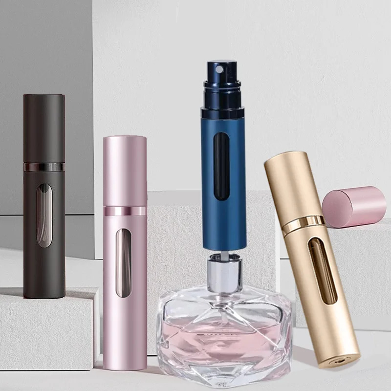 10/8/5ml Mini Perfume Refillable Bottle Liquid Container For Cosmetics Bottom Charge Spray Bottling Dispenser Press Head Travel 241225