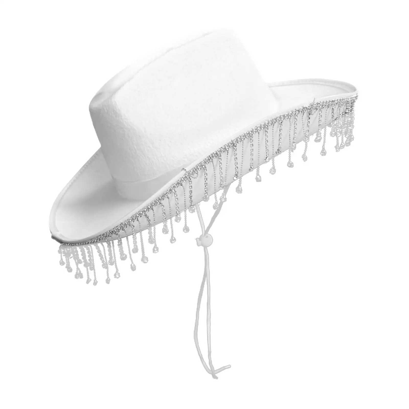 White Bride Crystal Cowboy Hat Cowboy Hat Party Prefers Adult Women W241225