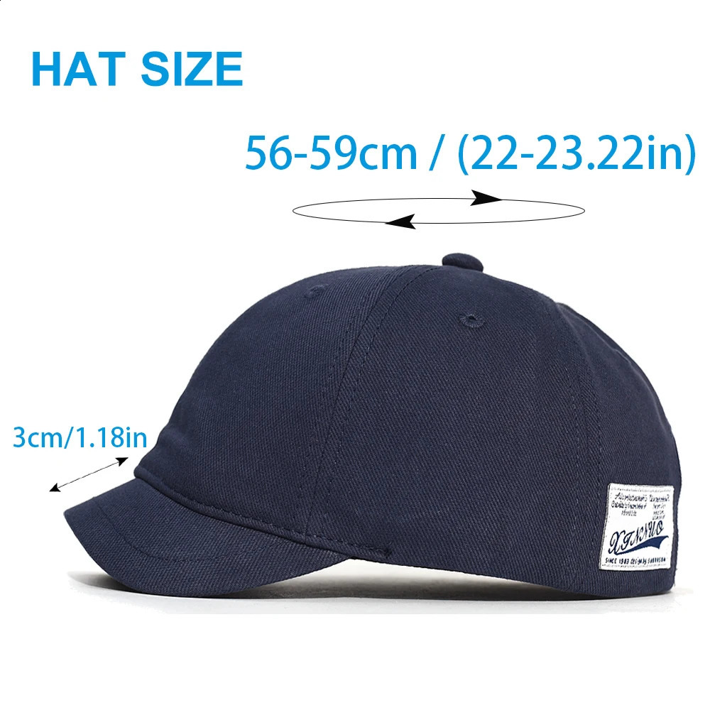 Short Brim Cotton Baseball Cap Men Women Casual Vintage Dad Hat Adjustable Trucker Style Low Profile Caps Nylon Fastener Tape 241226