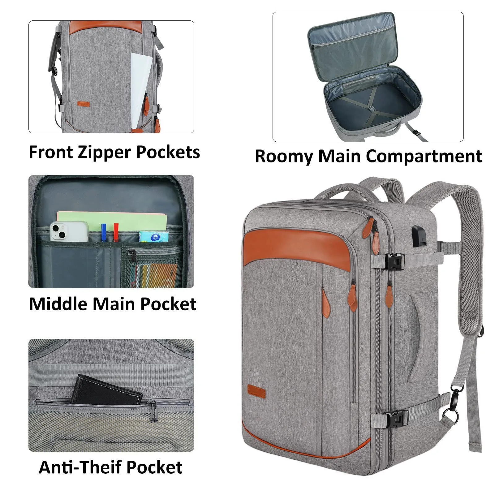 Large Capacity Travel Expandable Large Suitcase Backpacks With 4 Packing Cubes Water Resistant Luggage Daypack Backpack Mochila 241225