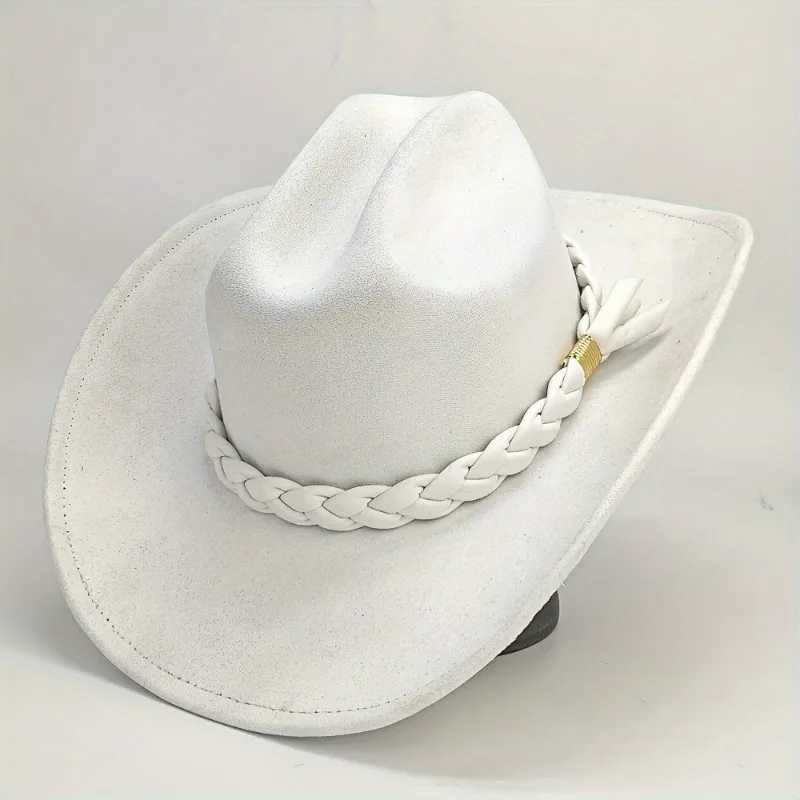 Handmade synthetic suede denim hat with woven strap perfect for outdoor activities and stylish appearance W241225