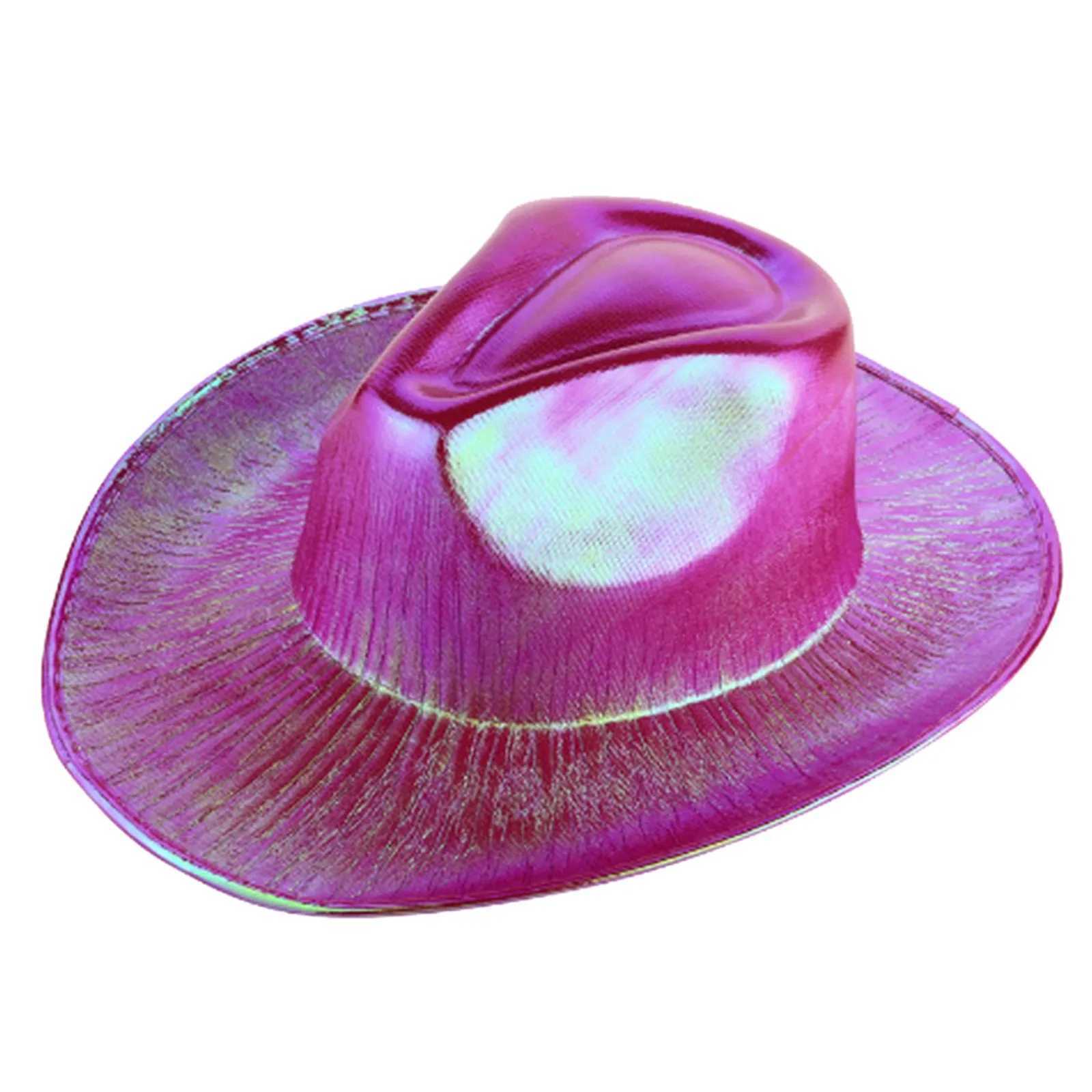 Halloween Fluorescent Denim Hat Mit Fashion Retro Western Party Cs Karneval Night Club Rainbow Denim Composite Laser Hat W241225