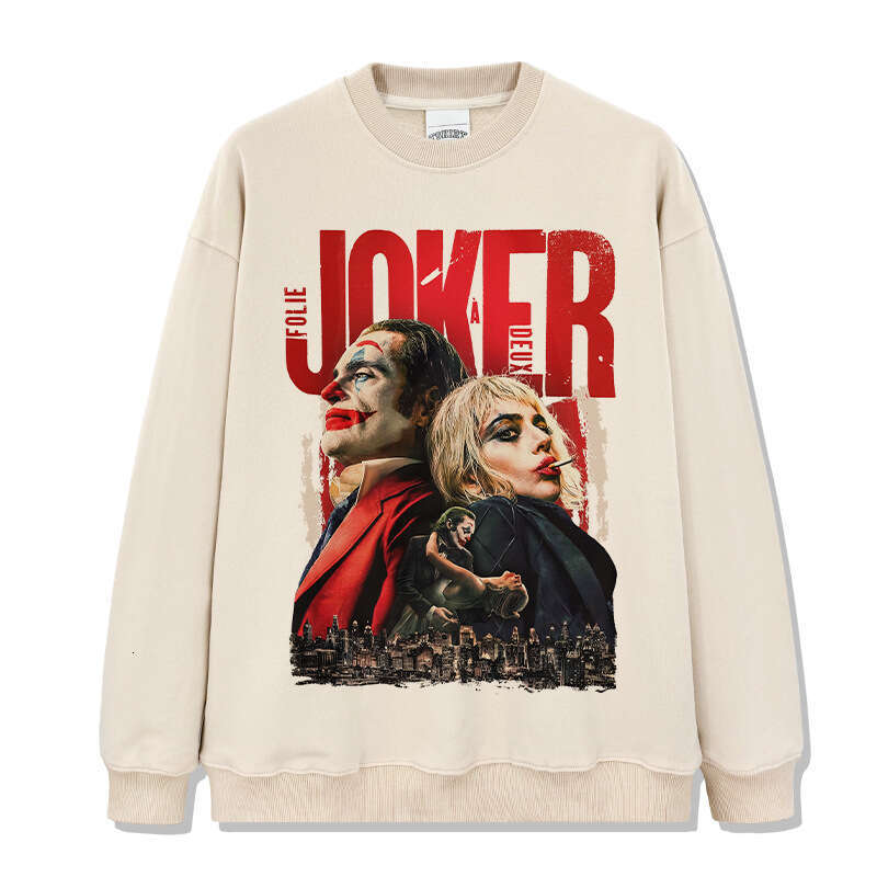 American Joker JOKER printed short sleeved T-shirt, loose and versatile, pure cotton round neck hooded sweatshirt
