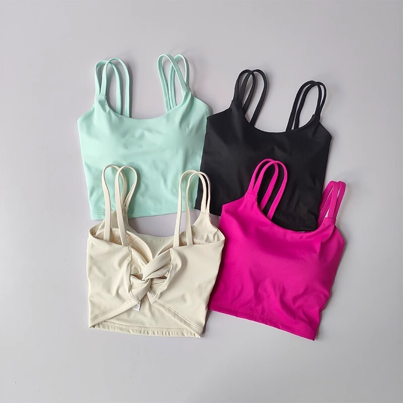 Women's Sports Bras Fiess Top, Sexy Gerie, Push Up Fixed Pad, Yoga Bra, Back Knotted Underwear, Running Vest, Gym Tops
