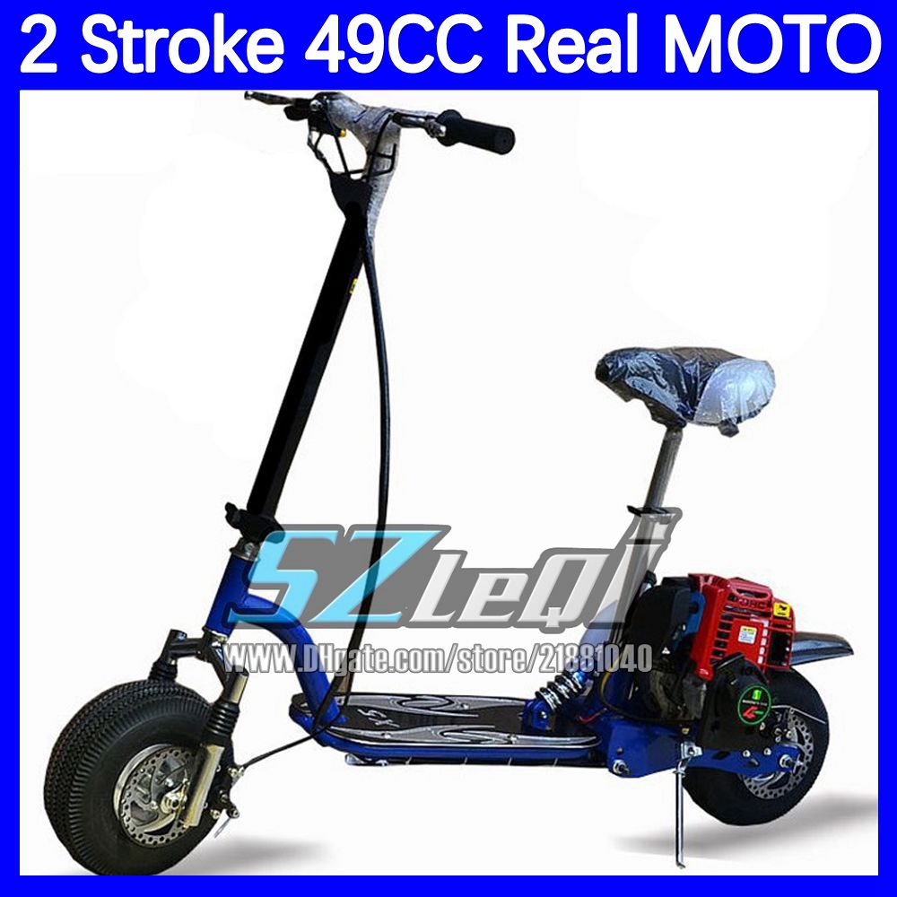 Gas Folding Adult Black Motorcycle 49CC Gasoline 2Stroke Engine Scooter Cool Nice Fashionable Popular Fashion Men Women Motorbike Racing MOTO Bike Bir