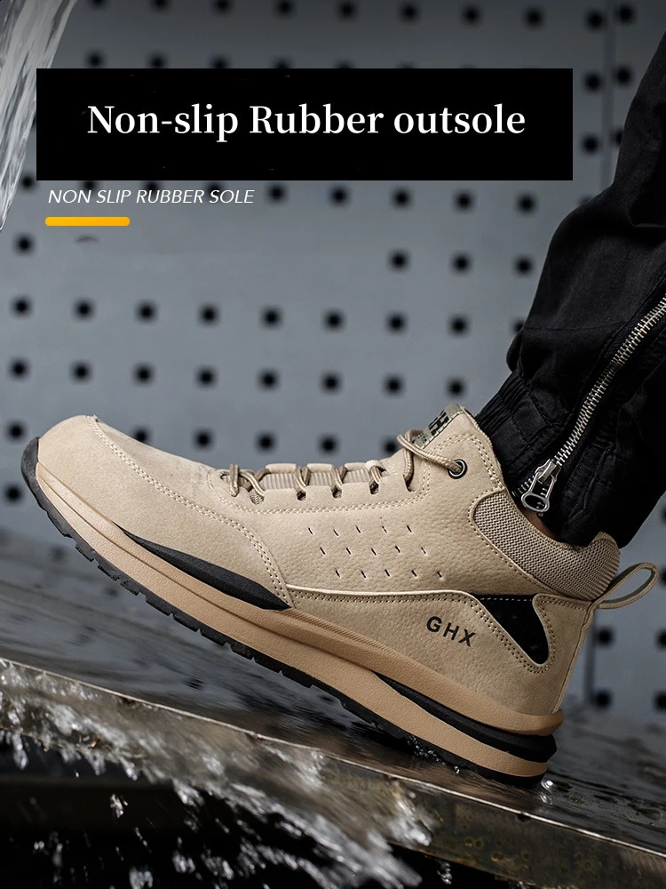 Men Work Safety Boots Autumn Winter Warm Indestructible Steel Toe Work Shoes Anti-Smashing Work Sneakers Protective Safety Shoes 241226