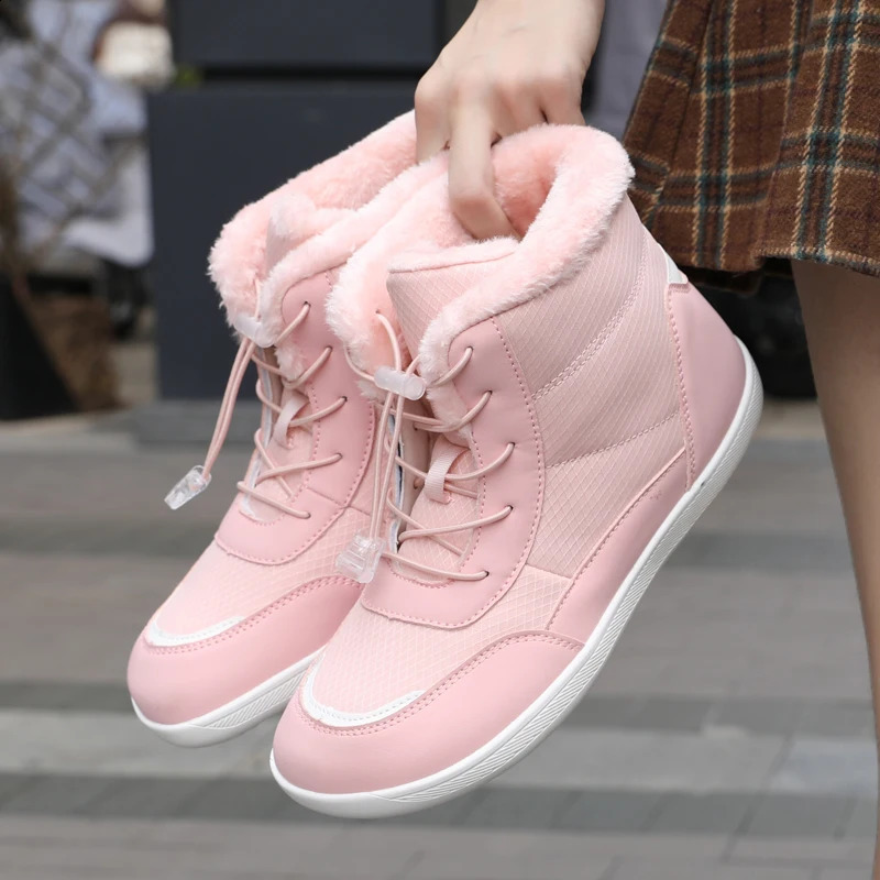 2024 Snow Boots Women Winter Shoes Barefoot Ankle Boots 36-42 Wide Barefoot Snow Shoes Outdoor Hiking Shoes Fur Warm Plush Boots241226bj