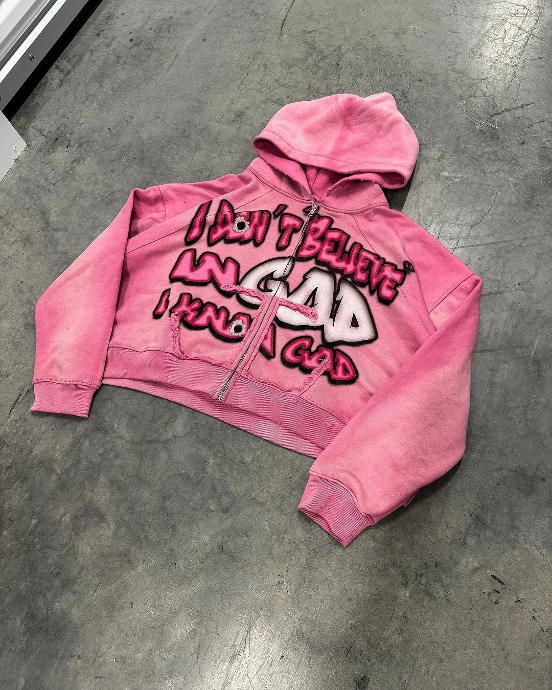 Vintage Street Letter Print Zip Up Hoodie Womens Harajuku Aesthetic Fashion Street Y2k Hip Hop Style Top Mens Kawaii Clothes 241224