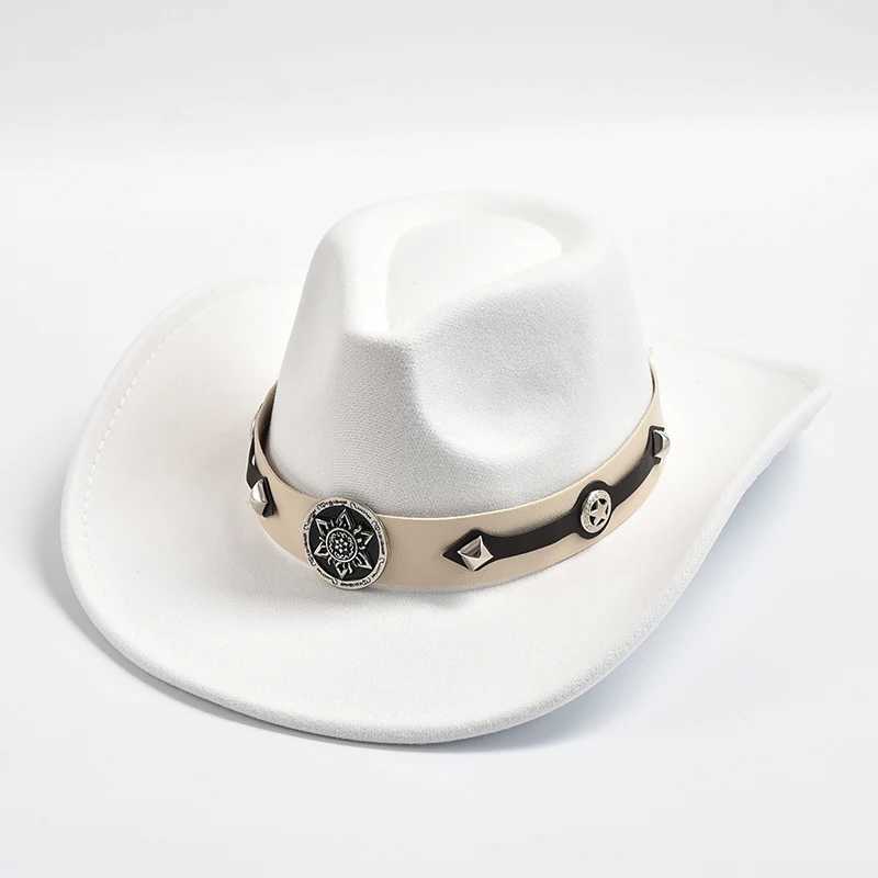 New Rolled Brim Fedora hat unisex retro western cowboy hat autumn denim girl jazz hat W241225