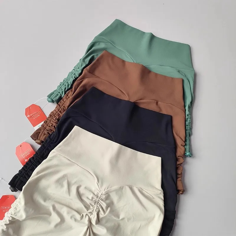 Women's High Waist Sports Yoga Shorts Quick Dry Hip Lift Running Cycg Drawstring Fiess Gym Bottoms