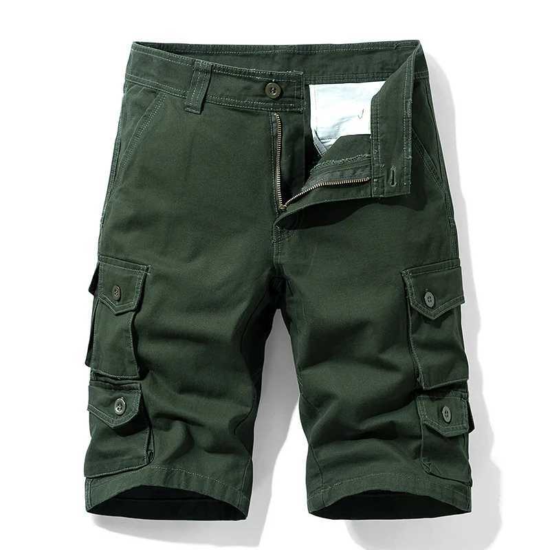 Cargo Shorts Men Cotton Bermuda Male New 2024 Summer Mens Baggy Military Zipper Pants Male Army Green Tactical Shorts W241226