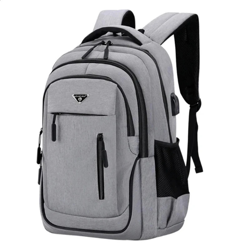 Large Capacity Backpack Men Laptop Backpacks 15.6 Oxford Black Solid High School Bags Teen College Boy Gril Student Backpack 241226