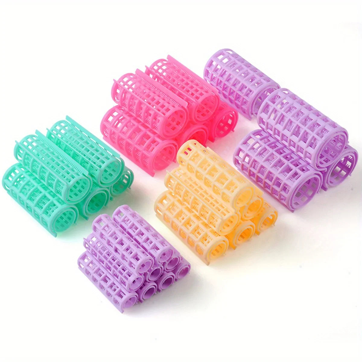 30pcs/set Heatless Hair Curler Rollers Large Grip Clips Lazy Curlers Hairdressing DIY Hair Styling Tool for Women Random Color 241225