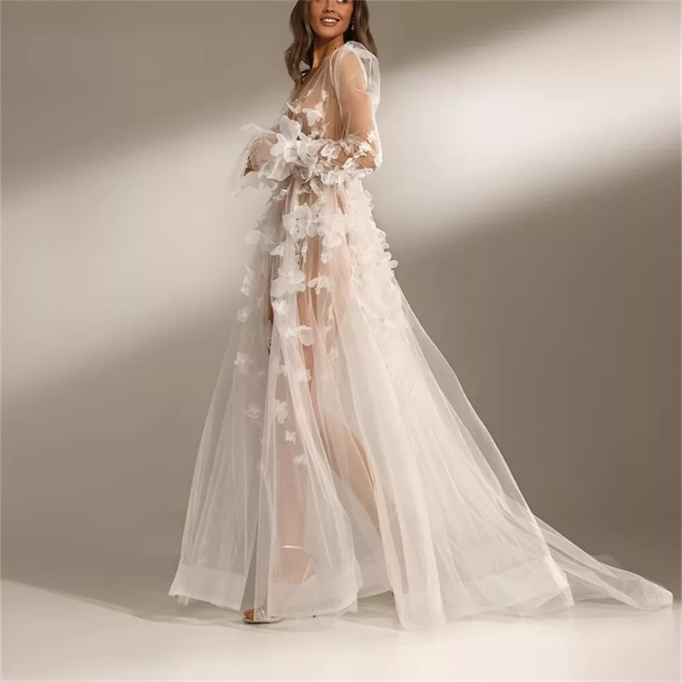 Beach Sexy Wedding Dresses Mermaid Floral Lace Applique Satin Bridal Gowns Floor Length Custom Made Vestidos De Soiree