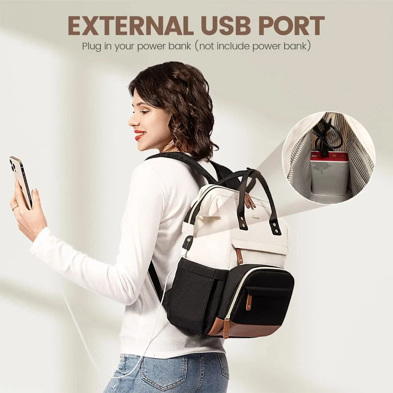 Womens Waterproof Leisure Travel Backpack 15.6 inch Computer Bag With USB Port 20-35L Large Capacity School Bags for Students 241225