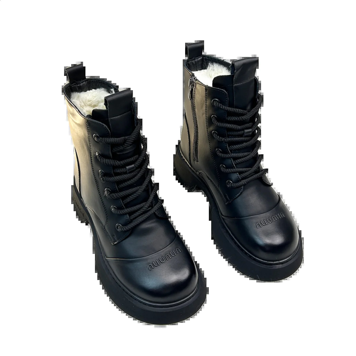 Top Quality Women Winter Leather Boots Platform Keep Warm Ankle Boots Casual Outdoor Botas Anti Slip Snow Boots Cotton Shoes 241226