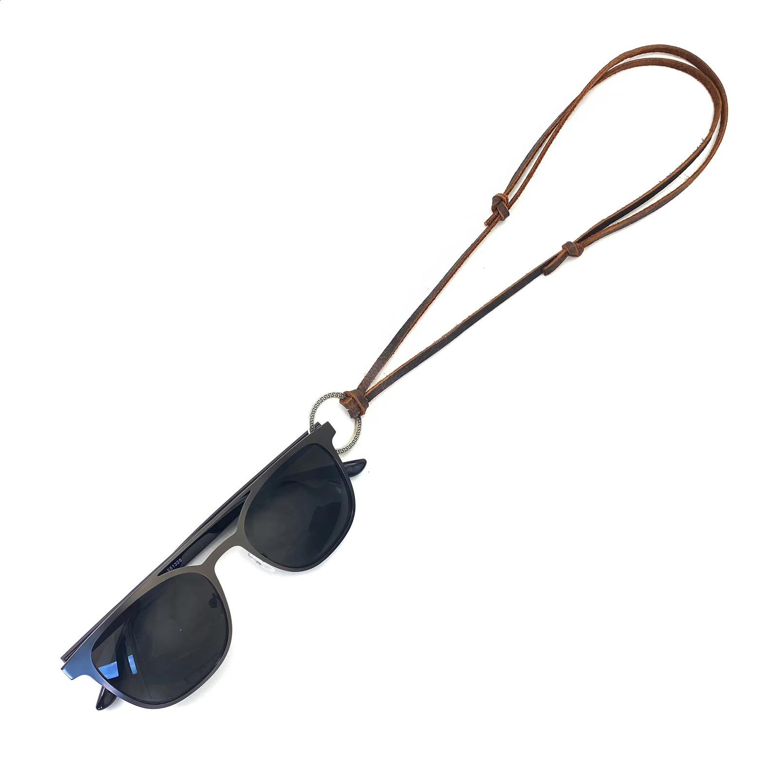 INS Trendy Retro Adjustable Genuine Leather Cowhide Necklace Sunglasses Hanging Rope Glasses Rope for Sunglasses Men Women 241226