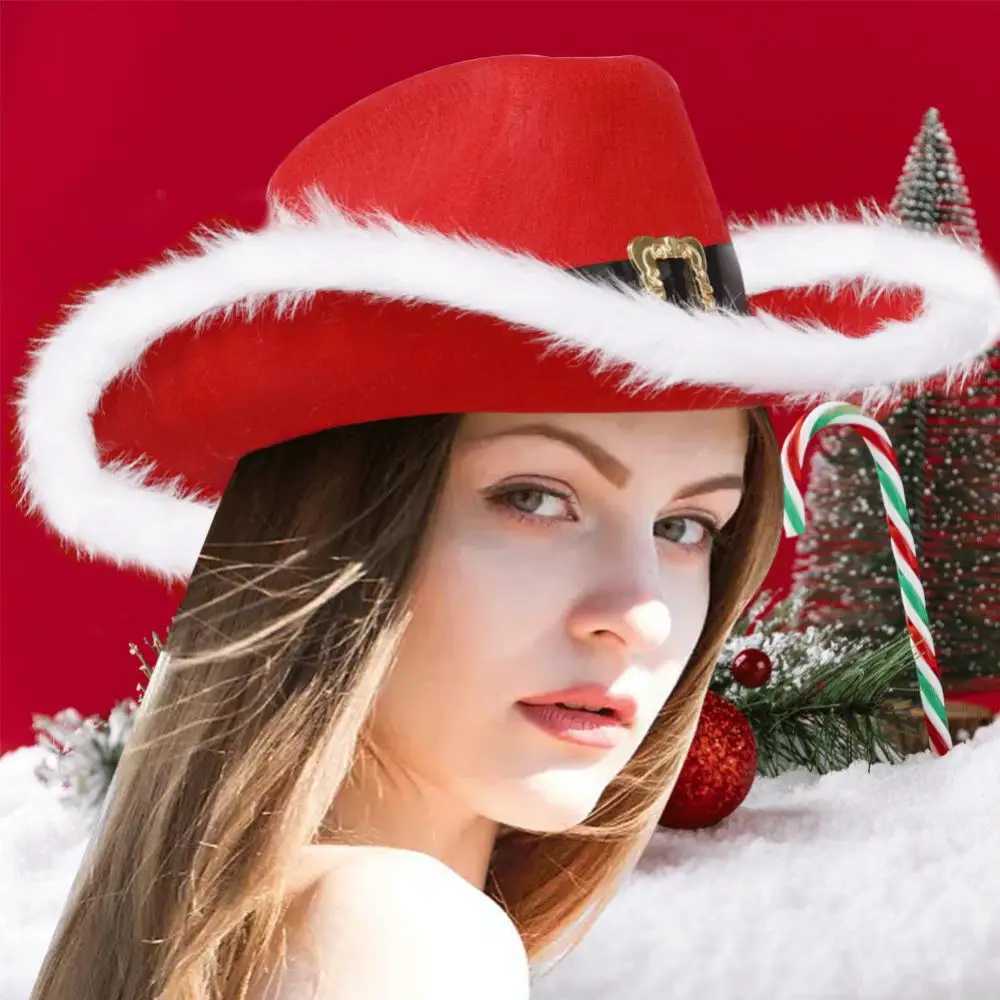 Luminous White Feather Santa Claus Hat Fashion LED Santa Claus Hat Unique Santa Claus Role Playing New Years Day 2025 W241225