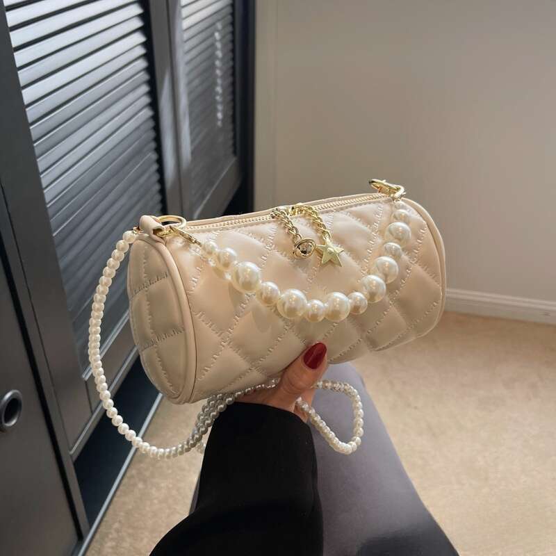 Summer Fashion Single Shoulder Women's New Pearl Handbag Simple Chain Popular Crossbody Bag