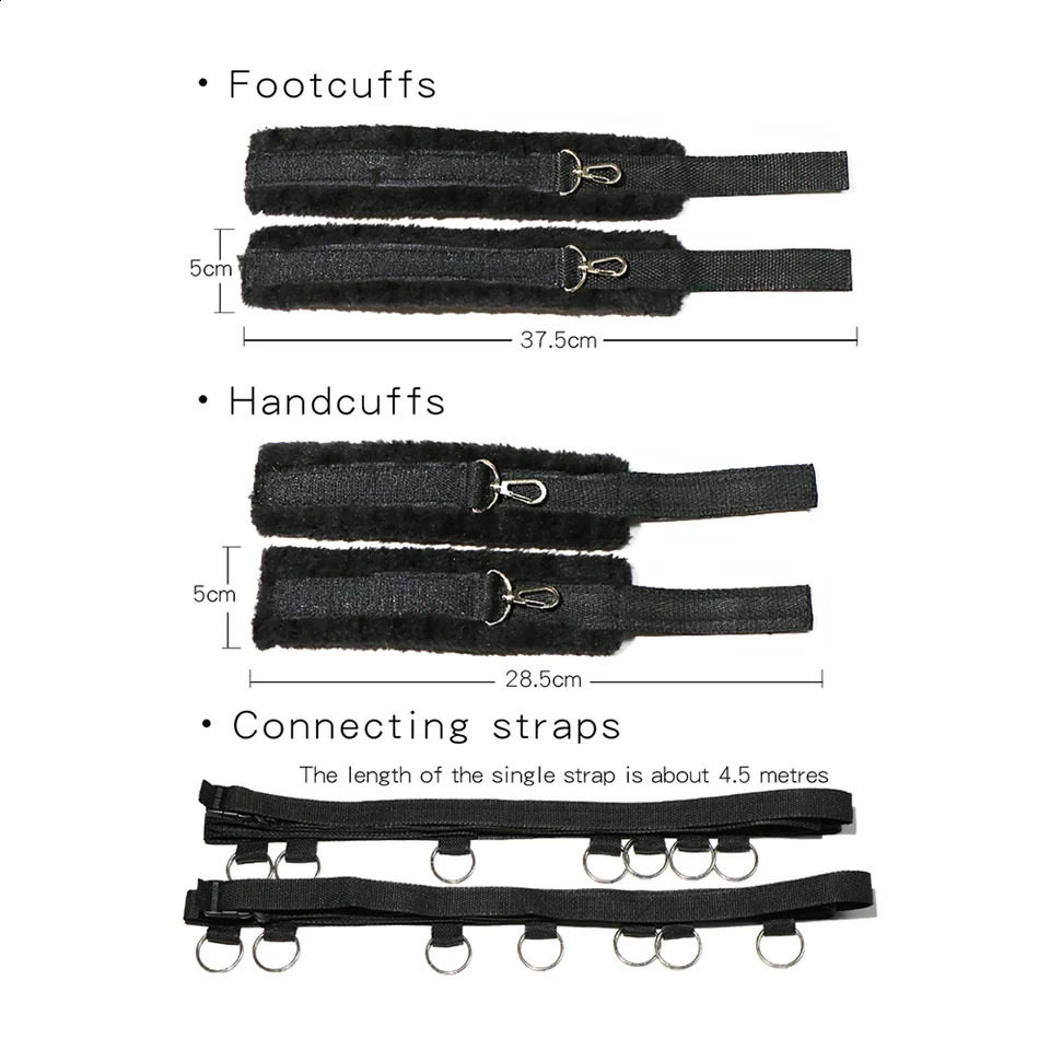Sex Bondage BDSM Kit Restraints Set Sex Toys with Hand Cuffs Ankle Cuff Slave On The Bed Open Leg Flirt Toys for Women Couples 241226
