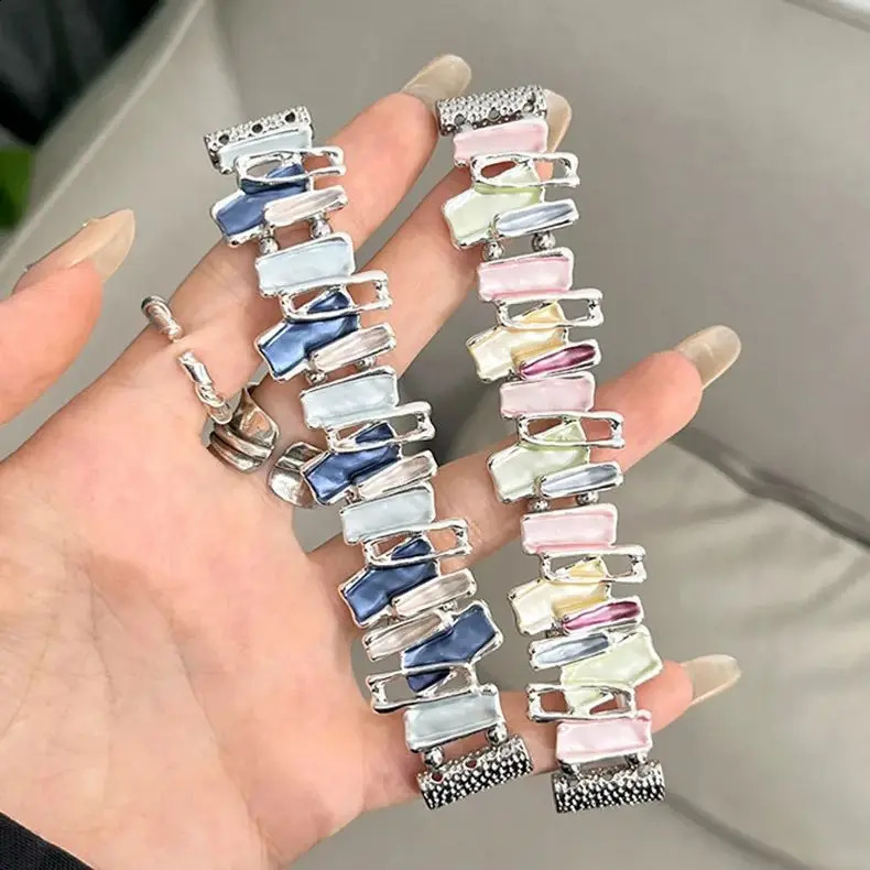 Elastic Metal Strap for Watch 7 6 5 4 3 Active 40/44mm Women Band for Amazfit GTR 41mm 3 42/46 241220
