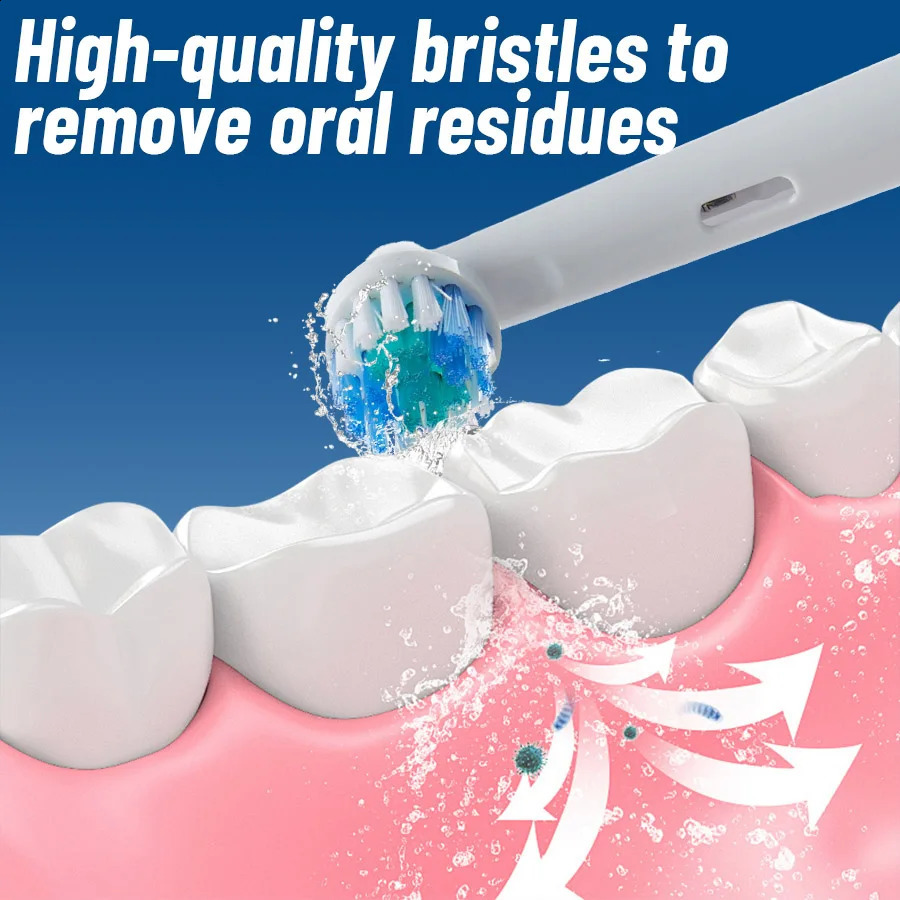 Round head electric toothbrush rotating visual electric toothbrush display automatic rechargeable adult couple men and women gif 250520