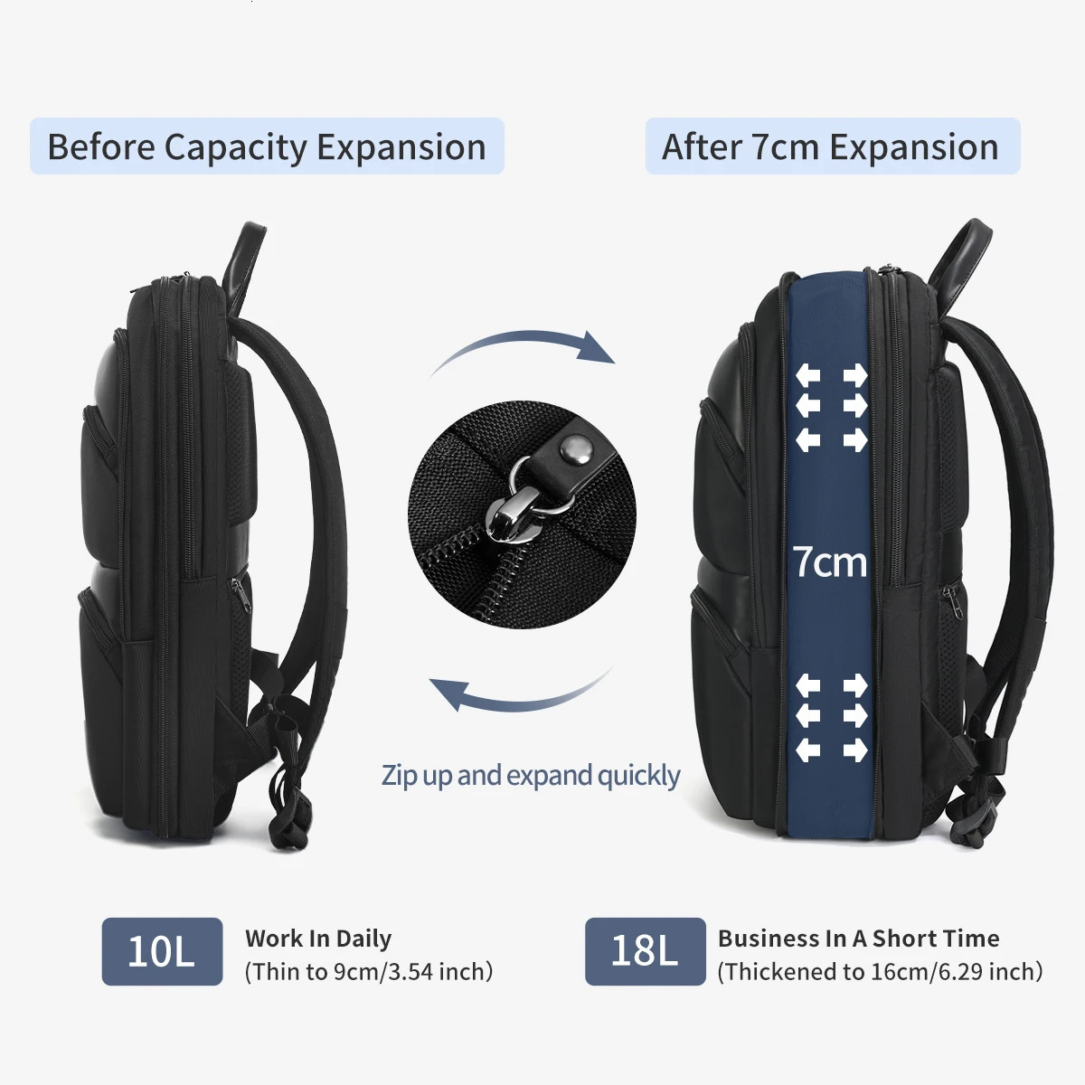 Warranty Expandable Backpack Men Thin Bag For Men Travel Back Pack Waterproof Male 15.6inch Laptop Backpack Bag Mochila 241225