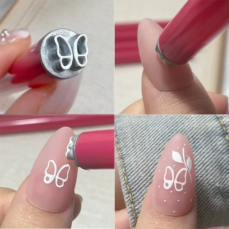 4/6/10pcs Nail Art Flowers Butterfly Stamp Pen Set for Nail Assorted Patterns DIY Art Stamping Tool for Women Beauty Accessories 241226