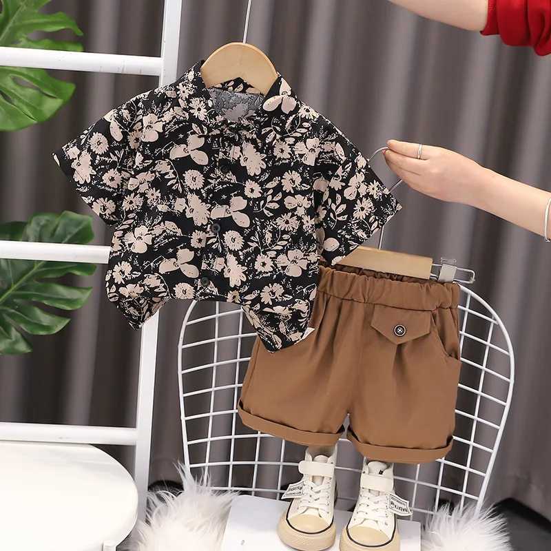 Clothing Sets New Summer Baby Boys Clothes Sets Fashion Cotton Full Printing T-shirts+Tooling Shorts 2pcs Kids Outfits for Infant TracksuitY241225LI00
