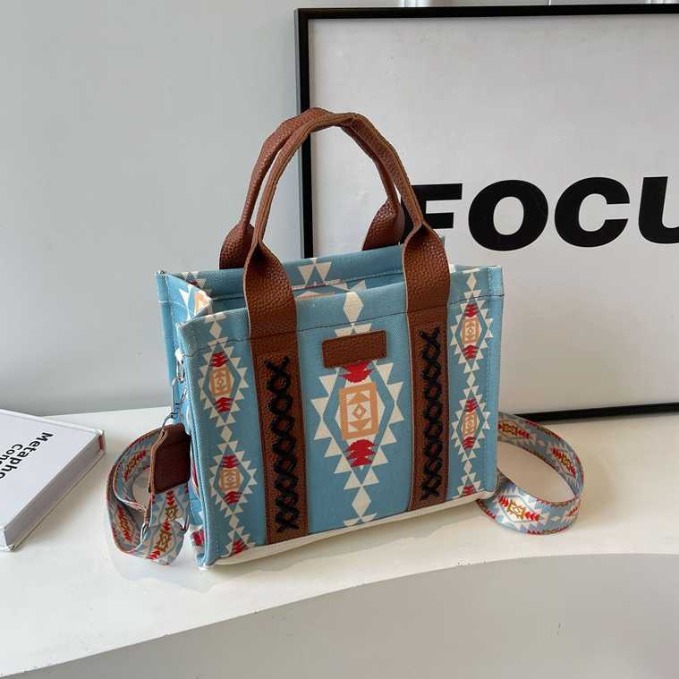 Women's shoulder bag, crossbody tote bag, new cotton and linen printed Bohemian handbag for women 241215