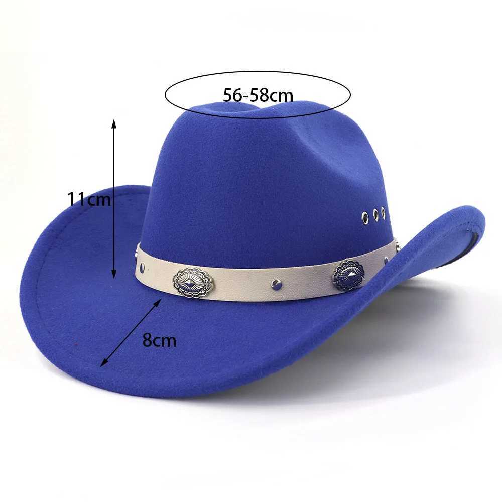 Western style womens denim hat mens cream solid color retro Fedora hat womens charm top unisex wide brown Panama felt C W241225