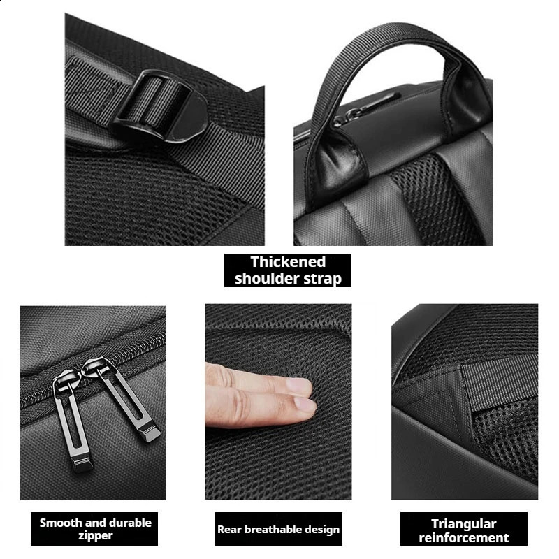 XOKY Business Backpack Laptop Waterproof Backpack Men School Bag Large Capacity 18L Laptop Fashion Backpack Black Backpack 2316 241226