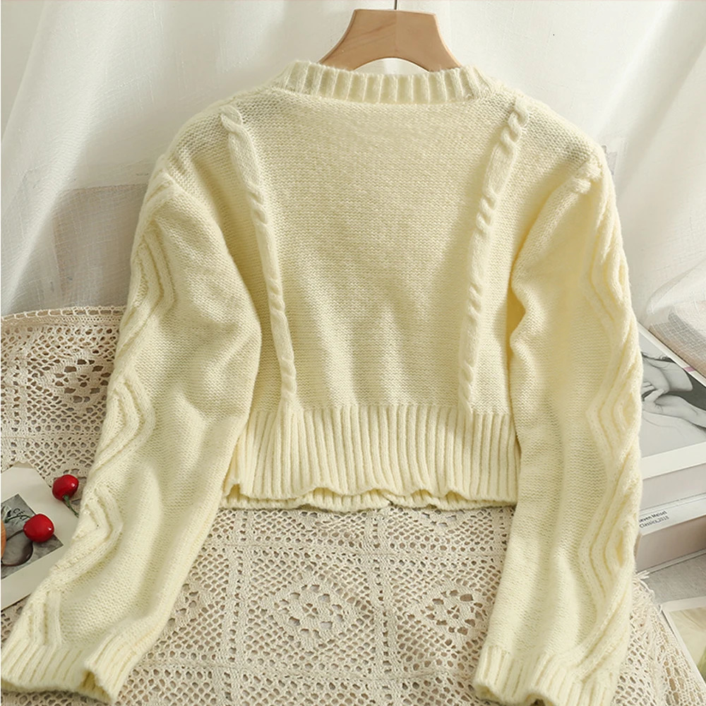 YuooMuoo Chic Fashion Cherry Knitted Cardigan Women Autumn Cute Button Up Oneck Long Sleeve Coat Streatwear Lady Y2K Sweaters 241225