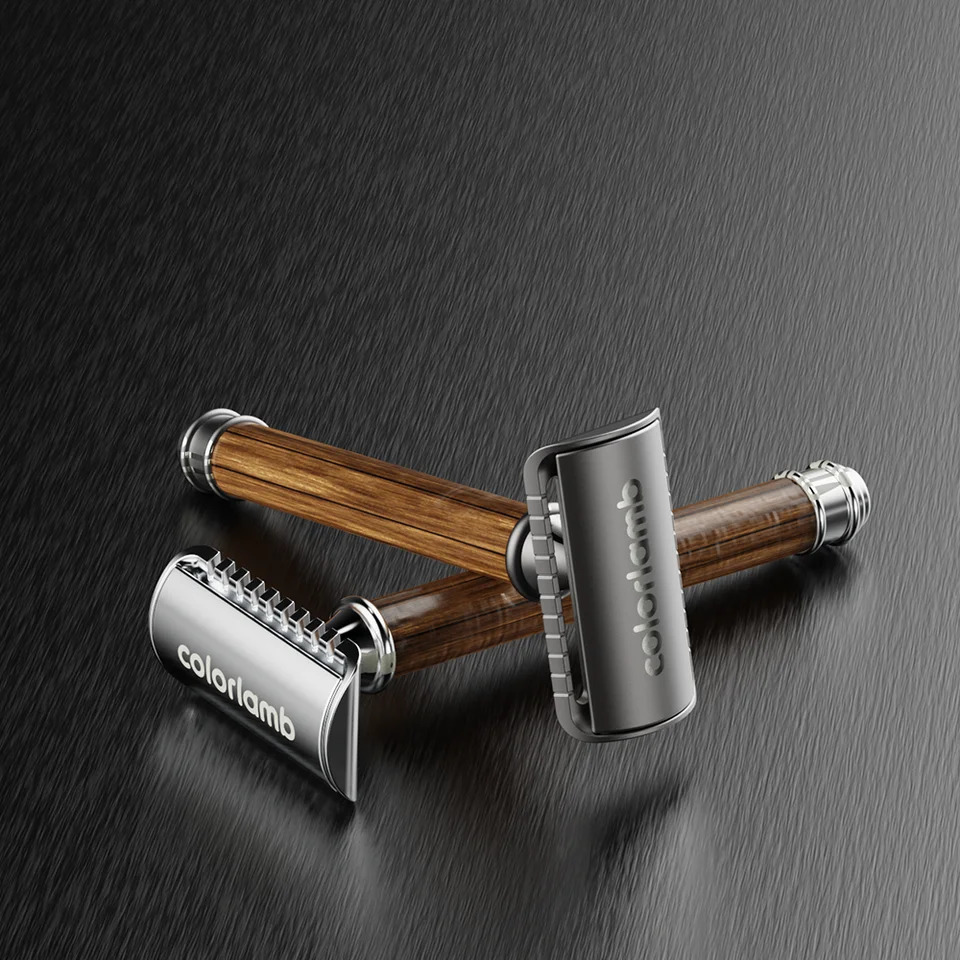 Colorlamb Men Safety Razor Wooden Handle Zinc Alloy Double Edge Comb Head Classic Manual Razor Shaver for Man 241225