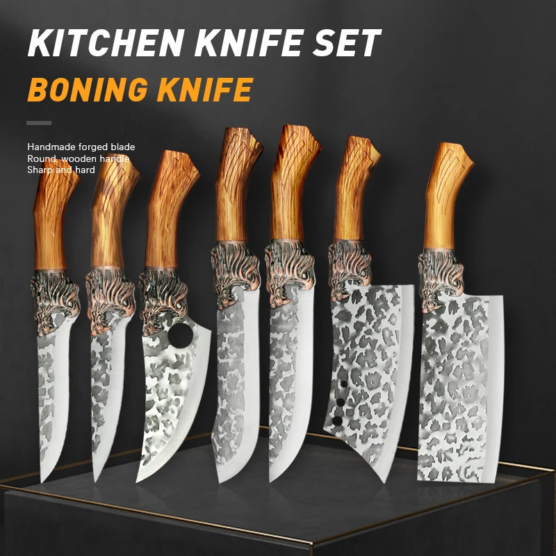 6 Butcher Knife Stainless Steel Boning Knife Hand Forged Chef Knife Meat Cutting Knife 3cr13mov Kitchen Knife Set 241225