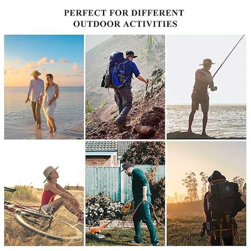 1 unisex fishermans hat large wide Brim waterproof UV sun hat with string wide Brim hiking fishing mountain camping W241225